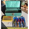 Image 1 : Metal tool box with socket screw driver and set of pliers