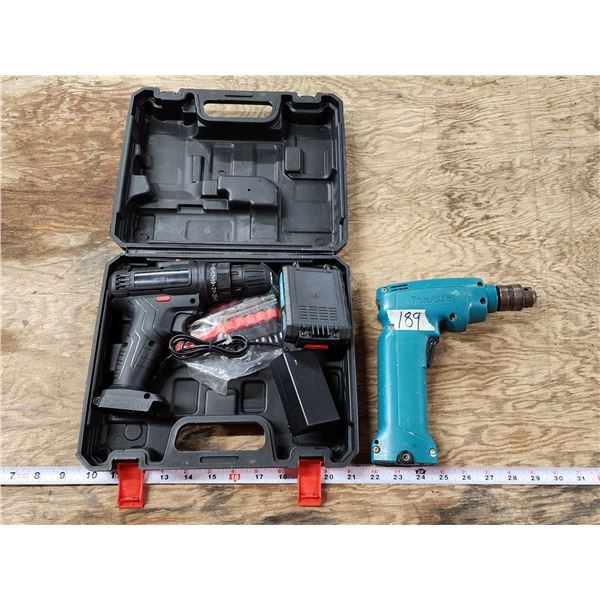 Unknown Drill in Case and Makita Drill
