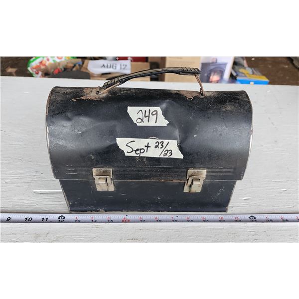 Vintage black metal lunch-box