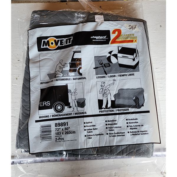 72"x80" 2pc "Move-it" blankets - new