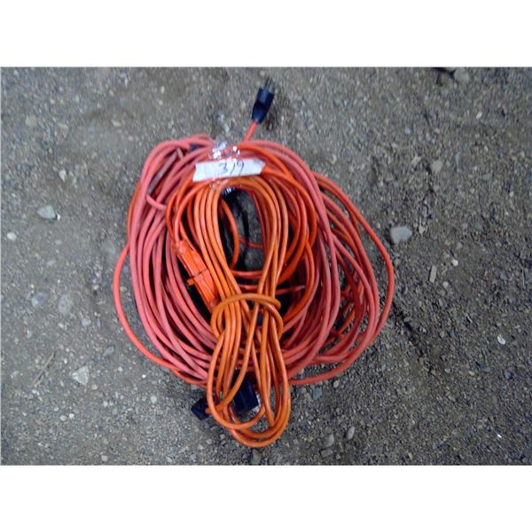 5 Orange Extension Cords - Various Sizes