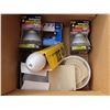 Image 3 : Box of assorted lights - bulbs and fixtures