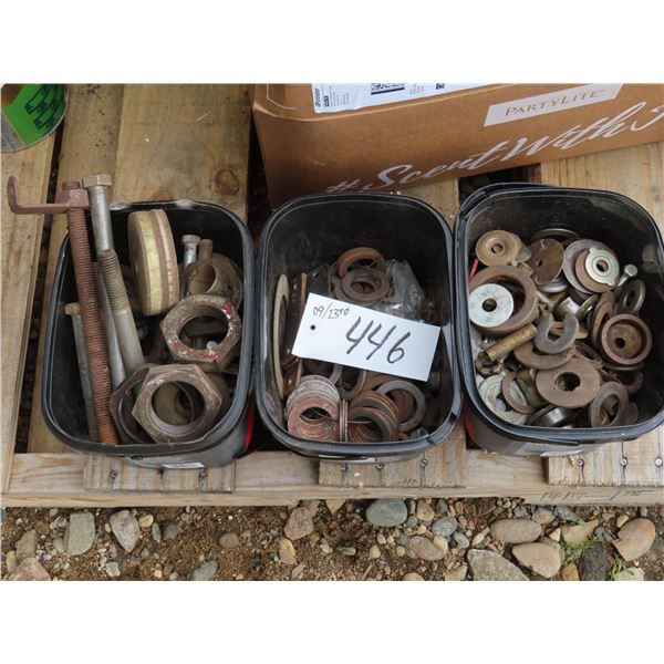 Lot of assorted washers, nuts and bolts, etc.