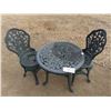 Image 1 : Outdoor/patio table (25"diameter x 26"H) & 2 chairs - set