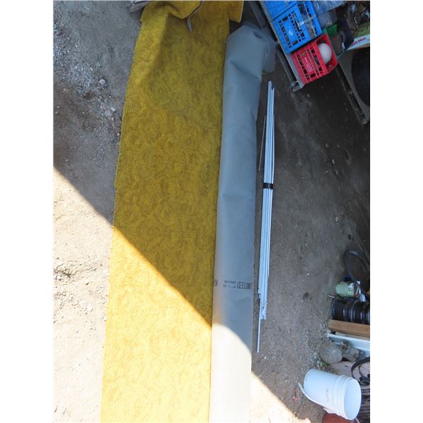 Roll of Yellow carpet - Approximately 11ft long + Edging and trim - approximately 80"long