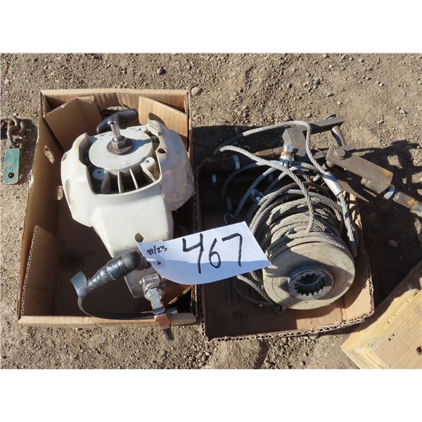 Ryobi 31 CC engine part + Metal wire spool and clamps