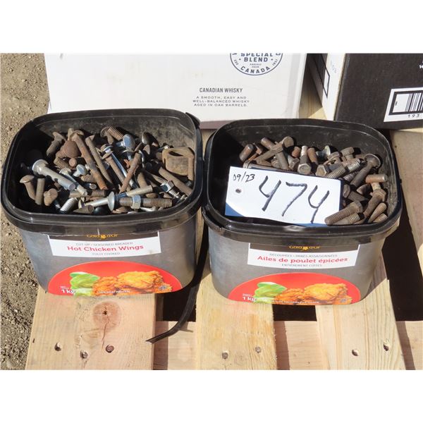 2 containers of assorted nuts and bolts, etc.