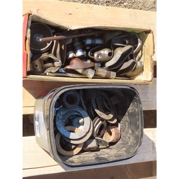 2 containers of assorted nuts/washers/parts/etc. & Engine lifter parts