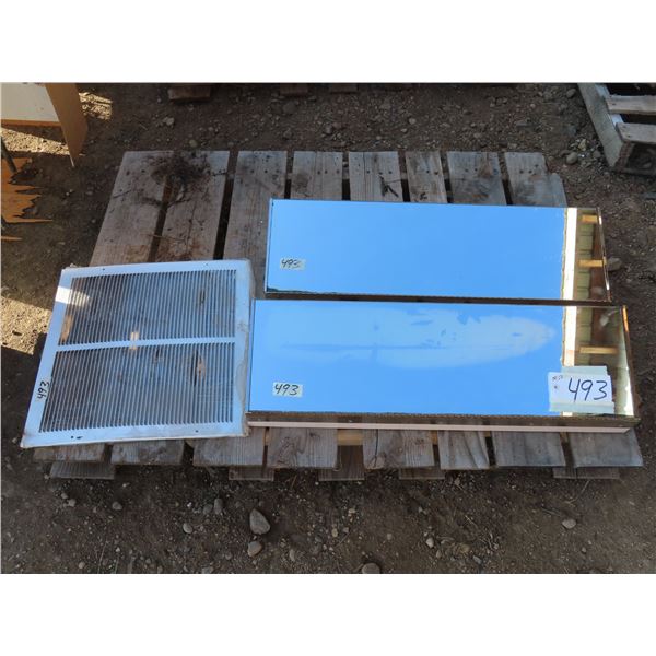 2 Cabinet mirrors (30"x 9"x 5" ) + Vent/fan grate (17.5"x 17.5")