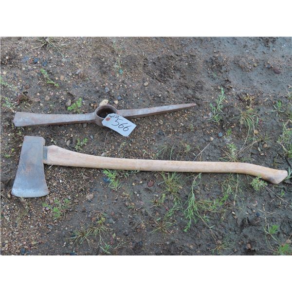 Axe (with wood handle) + Pick axe head
