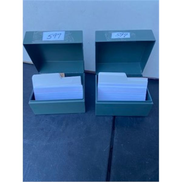 2 small steel card files