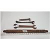 Image 1 : Bundle of vintage tools - wrenches, rail spike and threaded rod, supposedly for a combine