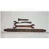 Image 3 : Bundle of vintage tools - wrenches, rail spike and threaded rod, supposedly for a combine