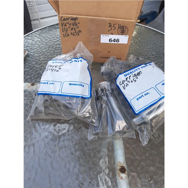 35lb box of carriage bolts 1/2" x 4 1/2" 5" 5 1/2"