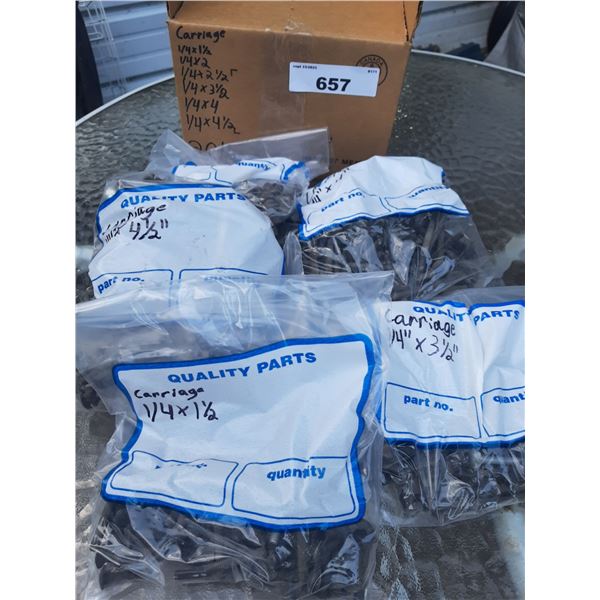 20lb box of 1/4" carriage bolts 1 1/2"-4 1/2"