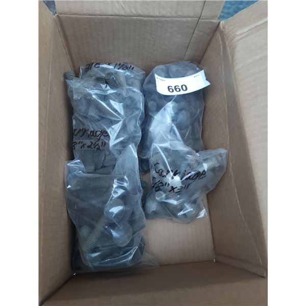 30lb box of 5/8 carriage bolts 1 1/2- 3 1/2