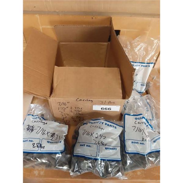 31 lb box of carriage bolts  7/16 1 1/2"-3 1/2"