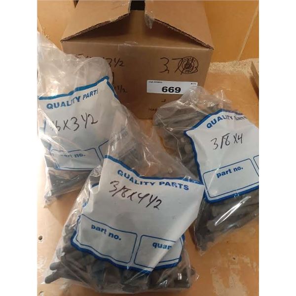37lb box of 5/16" bolts 3 1/2" 4" 4 1/2"