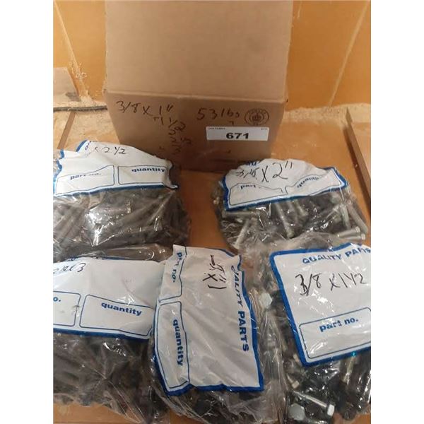 53lb box of 3/8" bolts 1"-3"