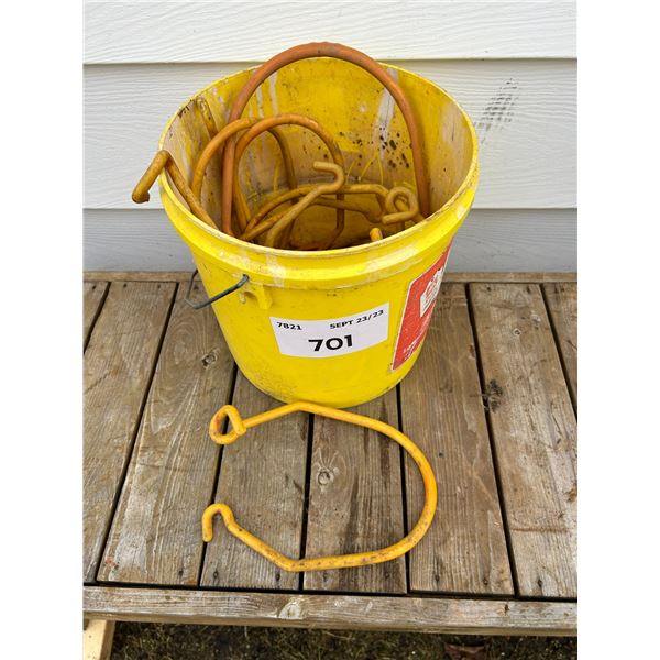 701 - Bucket of cord hanger hooks