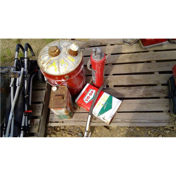 Fire extinguisher and gas cans