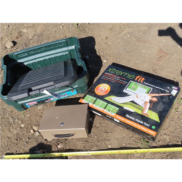 Large heavy duty 25.5"x 18"x 12" Storage bin + Xtreme fit interactive gaming pad + small safe