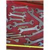 Image 4 : tool tray of vintage wrenches, hammer heads, chisels, etc.