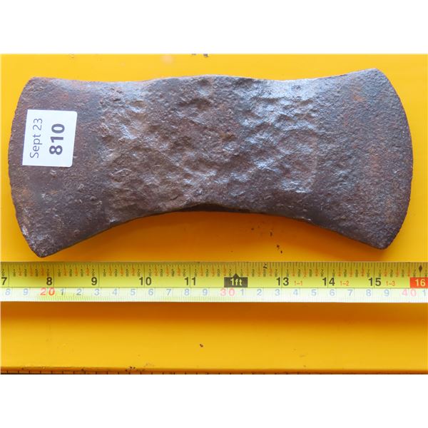 Antique forged double bladed axe head