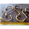 Image 3 : 7 old brass coat hooks