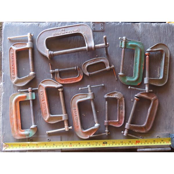 Lot of 11 C-Clamps