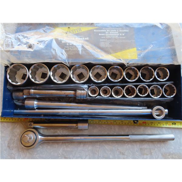 Co-Op Shopmaster professional 21 piece 3/4" Drive socket set - nice condition