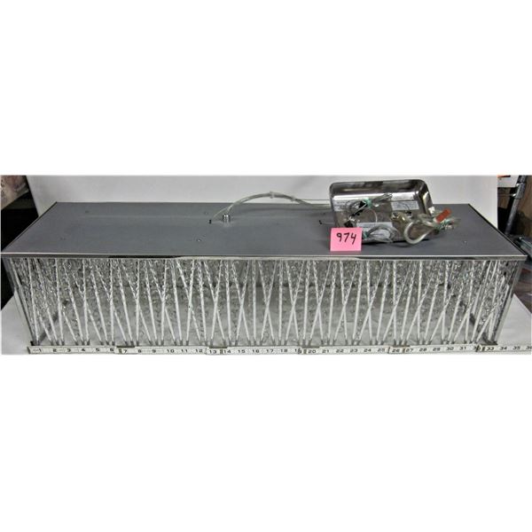 Shimmering glass dangling crystals mirrored dining room light fixture - 34"L X 10"W X 8"H