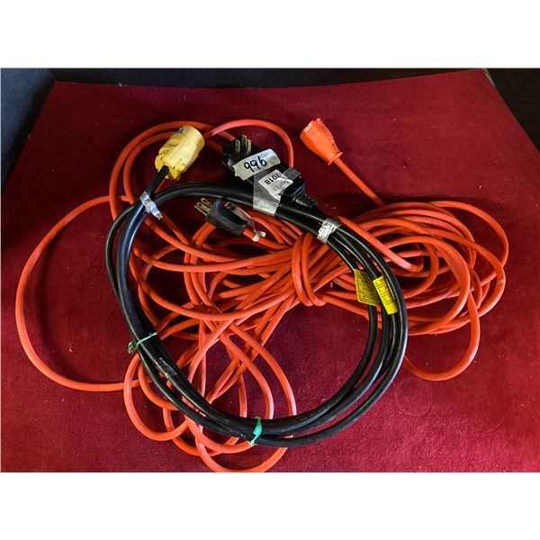 Lot of 2 extension cords - 46ft and approx. 6 ft -