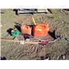 Image 1 : Weed eater, pruner and 2 gas cans