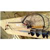 Image 1 : ice auger, fishing ord and net