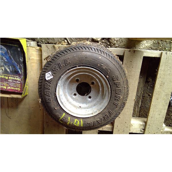 2 Carlisle 4.80-8 tires on 4 bolt rims