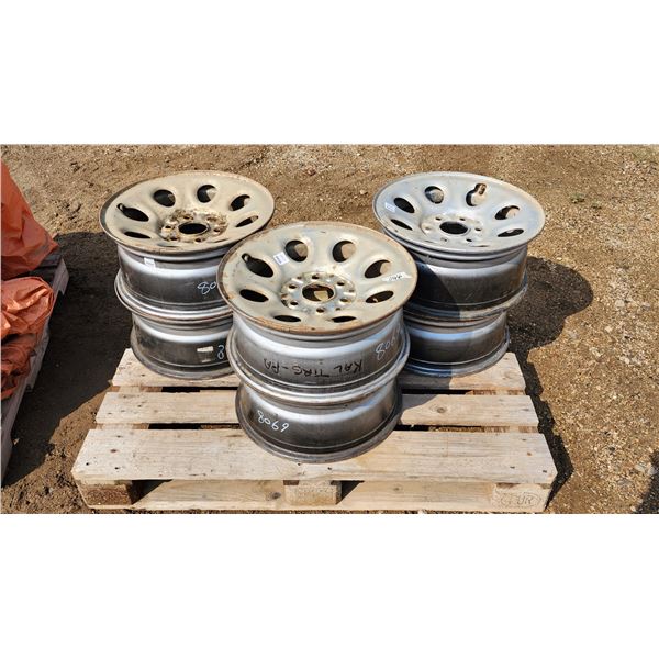 6 matching rims (GMC 1/2 ton 2007-2010?) - 18.5" across