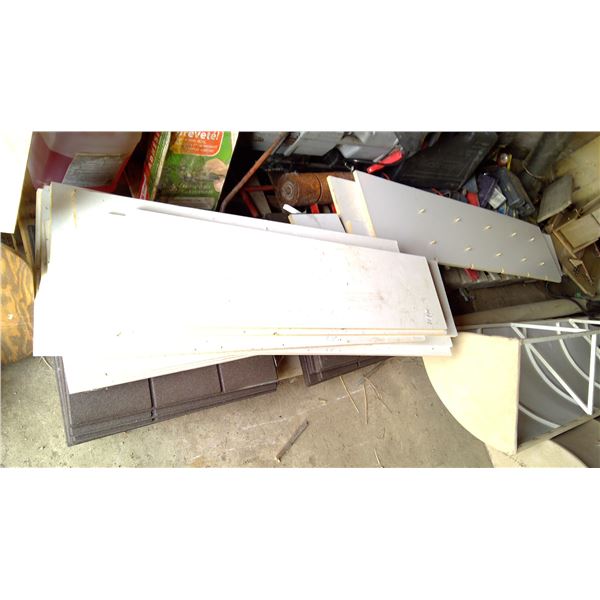 18 Pieces of white shelving when assembled will measure approx 16" X 58X 6' (H)