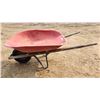 Image 2 : Large red wheel barrow - little rust, wooden handles