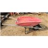 Image 3 : Large red wheel barrow - little rust, wooden handles