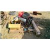 Image 2 : Pallet of calf puller, gas can, funnel and misc