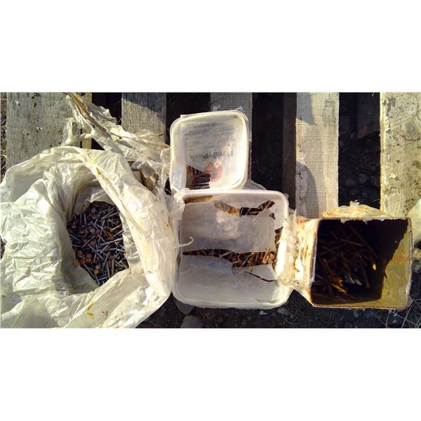 containers of various sized nails