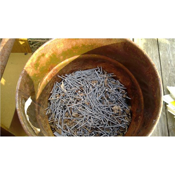5 galon pail over 1/2 full of 2.5" ardox nails