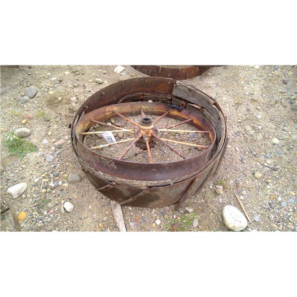 2 steel wheels 32 and 36"