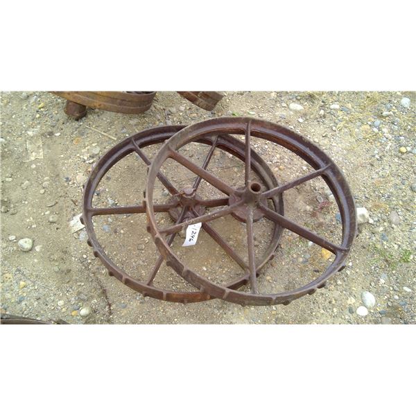 2 34" steel wheels