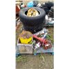 Image 1 : 4 wild country Radial XTX 225/70 R16, fire extinguishers and misc on pallet
