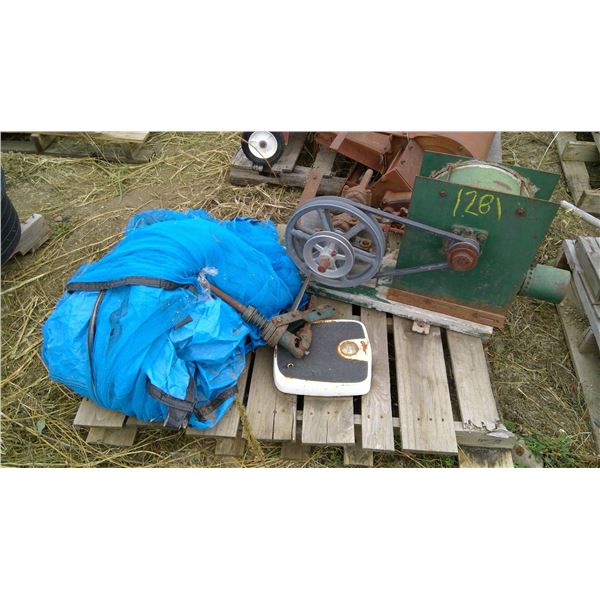 Blower, scale and misc on pallet