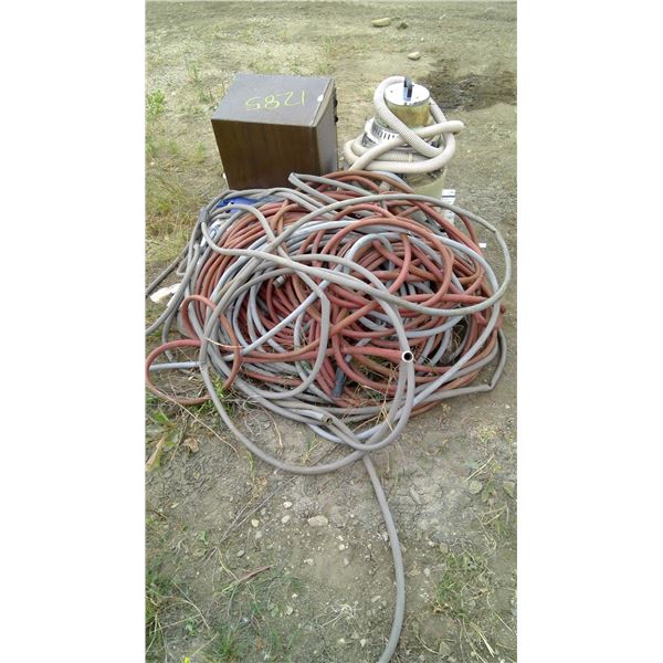 water hoses, chair, humidifier, vaccuum and misc on pallet