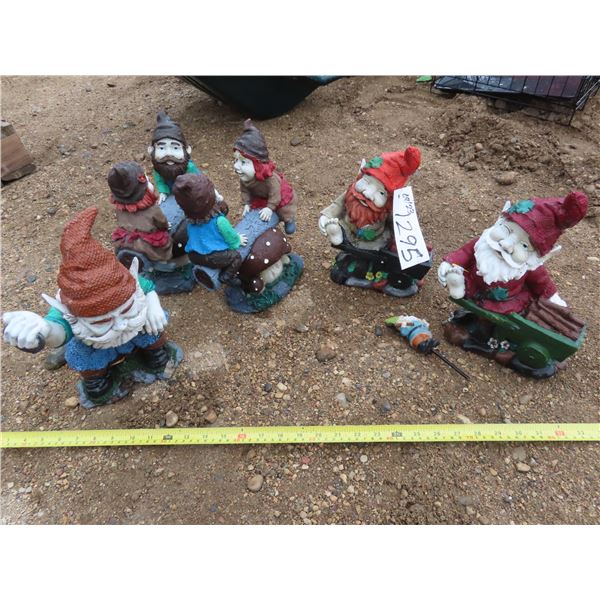 Lot of gnome yard ornaments