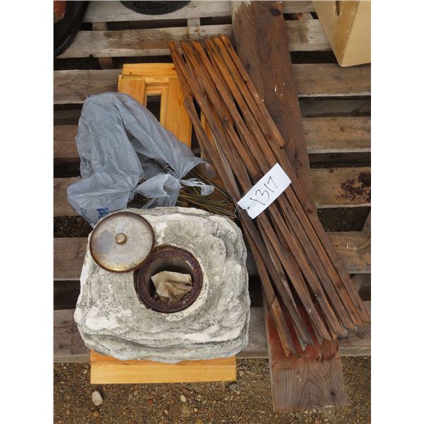 ashtray, gate, hangers and small fence pieces